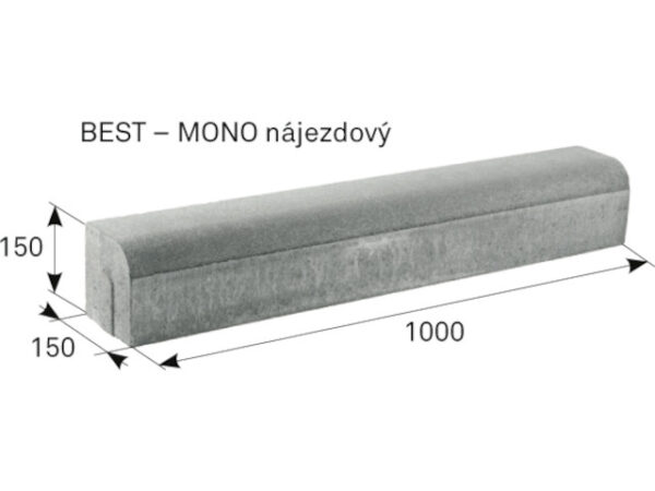 Best MONO nájezdový 1000x150x150 Přírodní