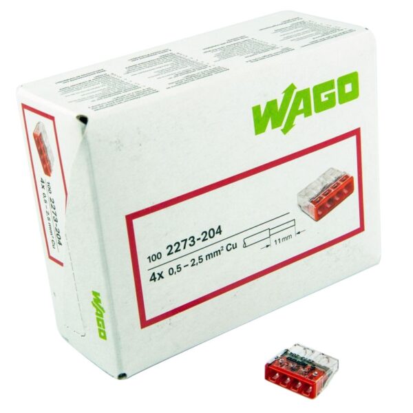 E-Svorka WAGO 2273-204 4x 0,5-2,5mm červená