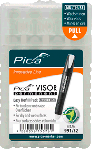 Popisovač PICA VISOR-náplň permanentní Bílá 4ks/bal