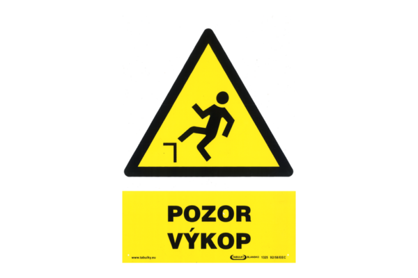 Tabulka bezpeč., PVC, "pozor výkop", VEN