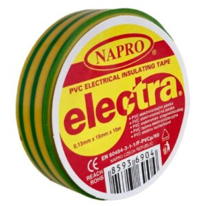Páska elektroizolační PVC IZOVIAL, 10mx15mm, žlutozelená