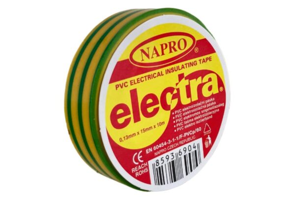 Páska elektroizolační PVC IZOVIAL, 10mx15mm, žlutozelená