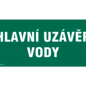 Tabulka bezpeč., PVC, "hlavní uzávěr vody", VEN