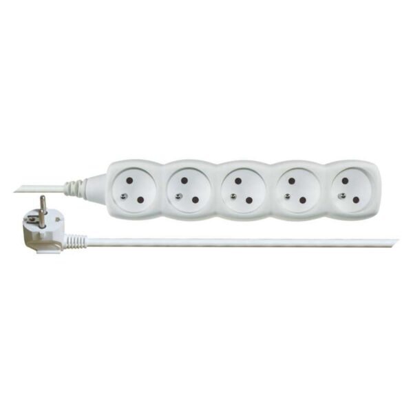 Kabel prodluž.5m, 250V, 5x zásuvka bez vypínače