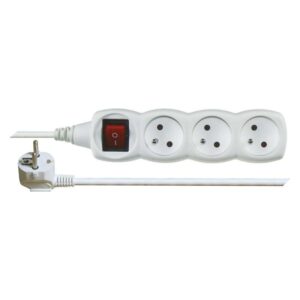 Kabel prodluž.2m, 3x zásuvka s vypínačem