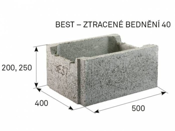 Tvárnice prolévací 40 (50x25x40) 30ks/pal BEST