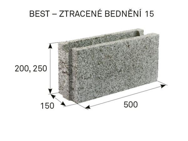 Tvárnice prolévací 15 (50x25x15) 70ks/pal BEST