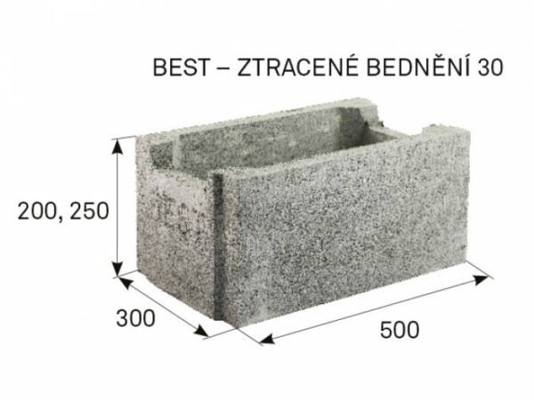 Tvárnice prolévací 30 (50x25x30) 40ks/pal BEST