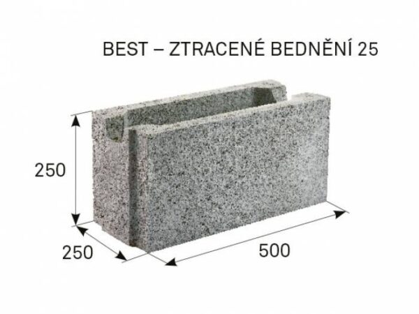 Tvárnice prolévací 25 (25x25x50) 50ks/pal BEST